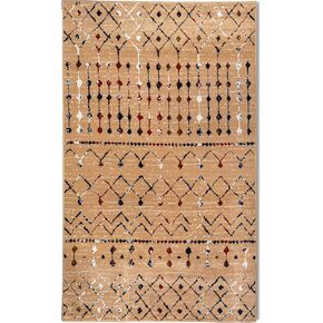 Furnish my Place Moroccan Style Rug - 3 ft. 5 in. x 5 ft. 6 in, Beige, Distressed Rug with Transitional Design