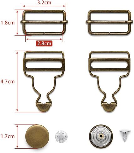 أبازيم SEMINI الشاملة مع أزرار بدون خياطة حمالة نحاسية بديلة أبازيم لملابس المريله والسراويل الجينز in Kuwait