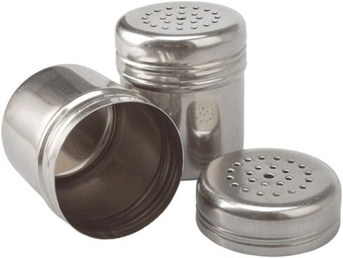 2 Pcs Small Size Stainless Steel Salt and Pepper Shakers Seasoning Cans Home Kitchen Gadgets in Saudi Arabia