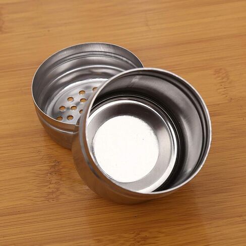 2 Pcs Small Size Stainless Steel Salt and Pepper Shakers Seasoning Cans Home Kitchen Gadgets in Saudi Arabia