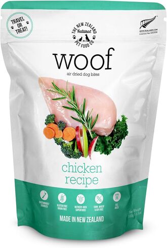 Woof - طعام الكلاب المجفف بالهواء، أغطية طعام الكلاب للأغذية الجافة، نسبة عالية من البروتين، طعام طبيعي للكلاب، وصفة طعام جاف للكلاب بمكونات محدودة، دجاج، 26.5 أونصة in Saudi Arabia