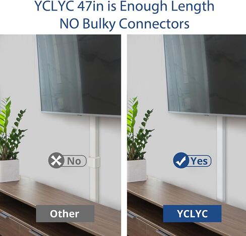 أغطية أسلاك YCLYC مقاس 66 بوصة لمجموعة الأسلاك، أسلاك إخفاء سلك الجدار الأبيض، أغطية الأسلاك للأسلاك على الحائط، طقم جدار إخفاء كابل التلفزيون، غطاء سلك سهل التركيب، جدار إدارة الكابلات, 4XL16in W0.86inH0.43in in Saudi Arabia
