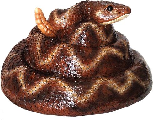 Michael Carr Designs Rattler Snake with Motion Activated Rattler Sound Outdoor Snake Figurine for Gardens, patios and lawns (80073), Brown in Saudi Arabia