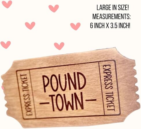 Urbalabs تذكرة سريعة إلى Pound Town Wood Wood محفورة بالليزر هدية للأزواج المضحكة مقاس 6 × 3.5 بوصة ديكور عيد الحب الخشبي البسيط لغرفة النوم لوحة منحوتة خشبية ديكور الحب منقوش بالليزر صنع في الولايات المتحدة الأمريكية in Saudi Arabia