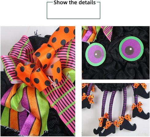Halloween Wreath Decor, Big Size Wreaths Spider with Legs, Front Door Decoration haning Sign decortions Wreaths Halloween Ornament in Saudi Arabia