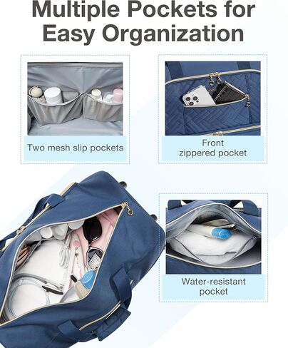 حقيبة دفل بعجلات من باغسمارت، حقيبة سفر كبيرة سعة 45 لترًا مع حجرة للأحذية، حقيبة ليلية لقضاء عطلة نهاية الأسبوع للسفر ورحلات العمل (أسود) in Kuwait