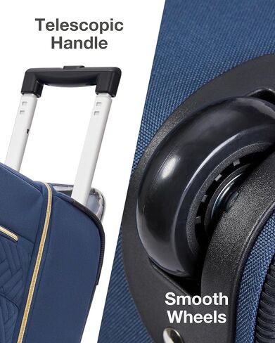 حقيبة دفل بعجلات من باغسمارت، حقيبة سفر كبيرة سعة 45 لترًا مع حجرة للأحذية، حقيبة ليلية لقضاء عطلة نهاية الأسبوع للسفر ورحلات العمل (أسود) in Kuwait