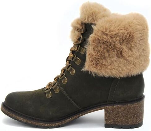 أحذية الثلوج النسائية من Aetrex Brooklyn لمنتصف الساق لتقويم العظام - أحذية برباط مريحة ودافئة من الفرو الصناعي مناسبة للطقس in Kuwait