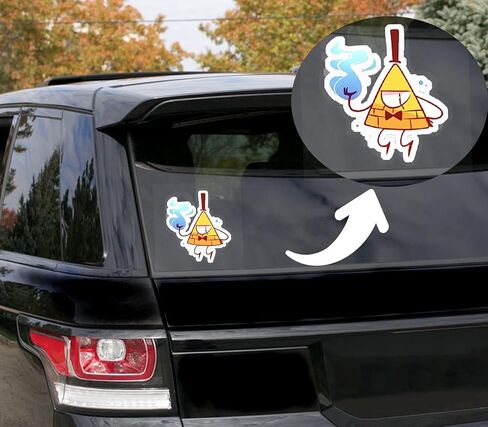 Bill Cipher Sticker,5" Decal Sticker for |Cars Trucks Vans Walls Laptop| Compatible with All MacBook Pro, Clear Decal Sticker in Saudi Arabia