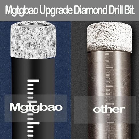 Mgtgbao 10PCS Green Dry Diamond Drill Bits Set, Tile Drill bit for Granite Marble Tile Ceramic Stone Glass Diamond Hole Saw Kit with Size 3/16,1/4, 5/16, 3/8, 1/2 in Kuwait