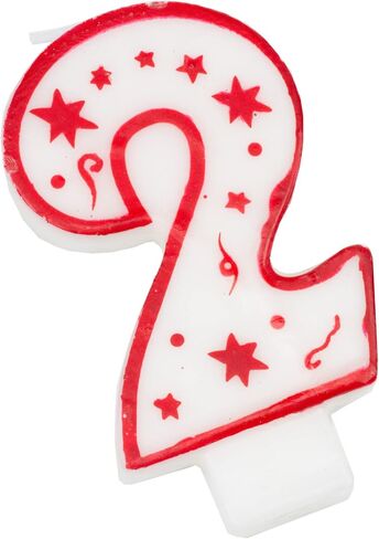 Chef Craft Classic Numeral Candle, Number 1, 3 Inch, White/Red in Saudi Arabia