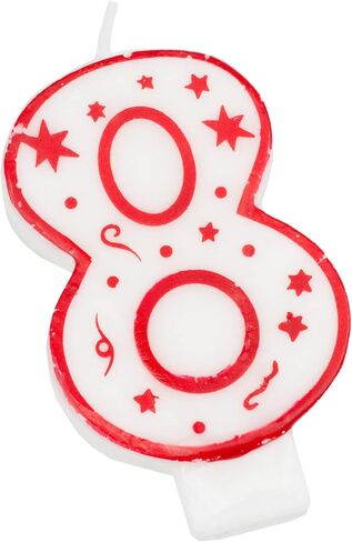 Chef Craft Classic Numeral Candle, Number 1, 3 Inch, White/Red in Saudi Arabia