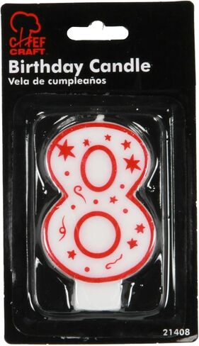 Chef Craft Classic Numeral Candle, Number 1, 3 Inch, White/Red in Saudi Arabia