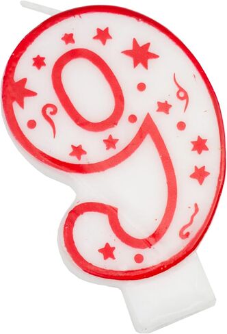 Chef Craft Classic Numeral Candle, Number 1, 3 Inch, White/Red in Saudi Arabia