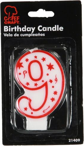 Chef Craft Classic Numeral Candle, Number 1, 3 Inch, White/Red in Saudi Arabia