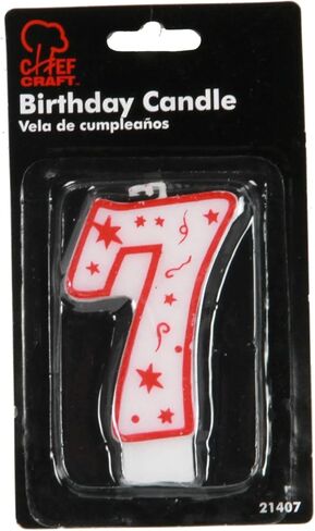 Chef Craft Classic Numeral Candle, Number 1, 3 Inch, White/Red in Saudi Arabia
