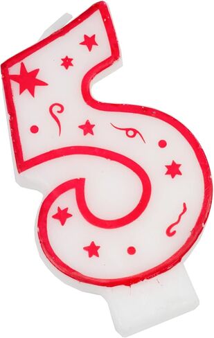 Chef Craft Classic Numeral Candle, Number 1, 3 Inch, White/Red in Saudi Arabia
