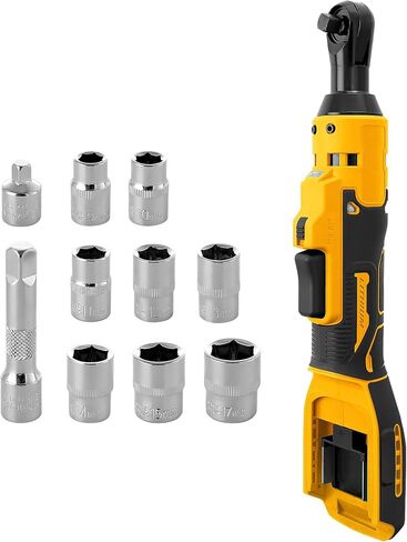 طقم مفتاح ربط السقاطة اللاسلكي لبطارية ماكيتا 18 فولت، 45 قدمًا - رطل 3/8 بوصة، مجموعة أدوات مفتاح ربط السقاطة، 8 قطع مقابس، شريط تمديد، محول 1/4 بوصة، مشغل سرعة متغير (أداة فقط) in Kuwait