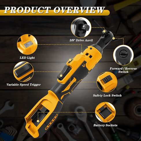 طقم مفتاح ربط السقاطة اللاسلكي لبطارية ماكيتا 18 فولت، 45 قدمًا - رطل 3/8 بوصة، مجموعة أدوات مفتاح ربط السقاطة، 8 قطع مقابس، شريط تمديد، محول 1/4 بوصة، مشغل سرعة متغير (أداة فقط) in Kuwait