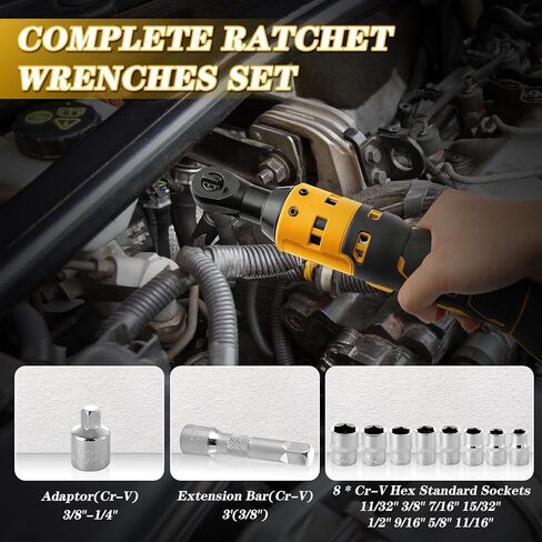 طقم مفتاح ربط السقاطة اللاسلكي لبطارية ماكيتا 18 فولت، 45 قدمًا - رطل 3/8 بوصة، مجموعة أدوات مفتاح ربط السقاطة، 8 قطع مقابس، شريط تمديد، محول 1/4 بوصة، مشغل سرعة متغير (أداة فقط) in Kuwait