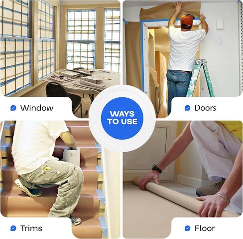 تغليف IDL مقاس 91.44 سم × 40.64 سم، لفة ورق لرسامين المقاولين 66# عالية التحمل (علبة مكونة من 4) - مصنوعة في الولايات المتحدة الأمريكية، غطاء أرضيات للرسم والبناء in Saudi Arabia