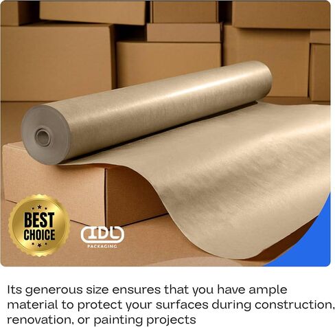 تغليف IDL مقاس 91.44 سم × 40.64 سم، لفة ورق لرسامين المقاولين 66# عالية التحمل (علبة مكونة من 4) - مصنوعة في الولايات المتحدة الأمريكية، غطاء أرضيات للرسم والبناء in Saudi Arabia