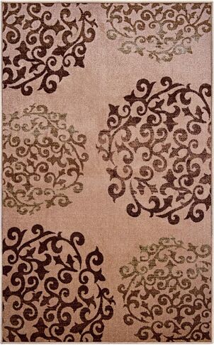 Superior Indoor Non-Slip Runner Rug, Floral Home Floor Decor for Bedroom, Living Room, Dining Room, Entryway, Kitchen, Office, Machine Washable Rugs, Amber Collection, 2' 7" x 6', Camel in Saudi Arabia