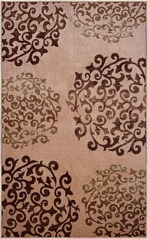 Superior Indoor Non-Slip Runner Rug, Floral Home Floor Decor for Bedroom, Living Room, Dining Room, Entryway, Kitchen, Office, Machine Washable Rugs, Amber Collection, 2' 7" x 6', Camel in Saudi Arabia
