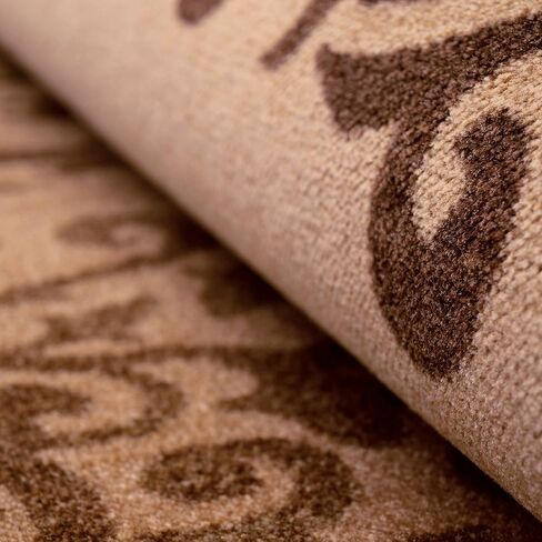 Superior Indoor Non-Slip Runner Rug, Floral Home Floor Decor for Bedroom, Living Room, Dining Room, Entryway, Kitchen, Office, Machine Washable Rugs, Amber Collection, 2' 7" x 6', Camel in Saudi Arabia