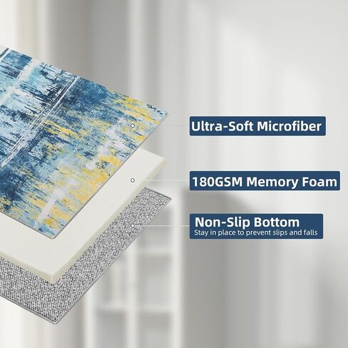 HOMBYS 5x7ft Thickened Memory Foam Area Rug for Living Room Bedroom, Large Soft Modern Floor Carpet for Indoor, Abstract Home Deco Non-Shedding, Grey, Machine Washable in Saudi Arabia
