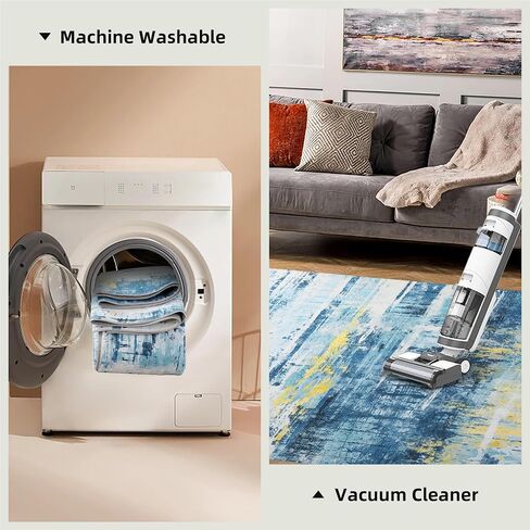 HOMBYS 5x7ft Thickened Memory Foam Area Rug for Living Room Bedroom, Large Soft Modern Floor Carpet for Indoor, Abstract Home Deco Non-Shedding, Grey, Machine Washable in Saudi Arabia