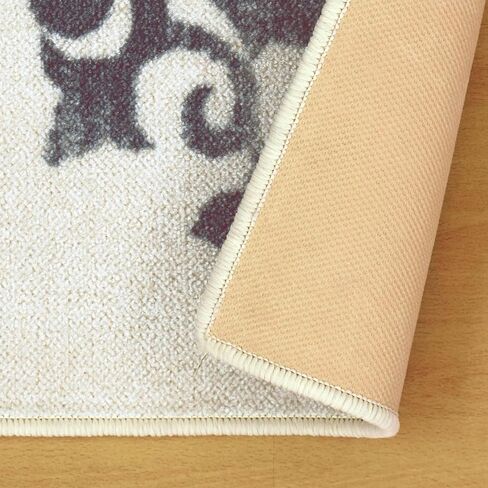 Superior Indoor Non-Slip Runner Rug, Floral Home Floor Decor for Bedroom, Living Room, Dining Room, Entryway, Kitchen, Office, Machine Washable Rugs, Amber Collection, 2' 7" x 6', Camel in Kuwait