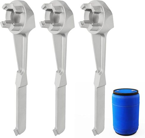 IMPRESA 3 عبوات من مفتاح طبلة الألومنيوم لفتح البراميل - مفتاح ربط غير شرارة - مناسب لأغطية بونج مقاس 2 بوصة وبعض 3/4 بوصة - مفتاح ربط أسطواني قوي وسلس وخفيف الوزن لطبول 10 و15 و20 و30 و55 جالون in Kuwait