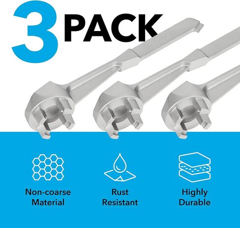 IMPRESA 3 عبوات من مفتاح طبلة الألومنيوم لفتح البراميل - مفتاح ربط غير شرارة - مناسب لأغطية بونج مقاس 2 بوصة وبعض 3/4 بوصة - مفتاح ربط أسطواني قوي وسلس وخفيف الوزن لطبول 10 و15 و20 و30 و55 جالون in Kuwait