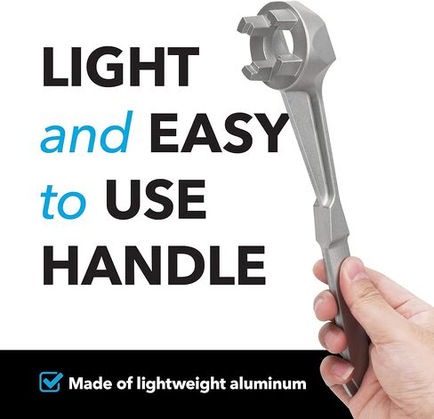 IMPRESA 3 عبوات من مفتاح طبلة الألومنيوم لفتح البراميل - مفتاح ربط غير شرارة - مناسب لأغطية بونج مقاس 2 بوصة وبعض 3/4 بوصة - مفتاح ربط أسطواني قوي وسلس وخفيف الوزن لطبول 10 و15 و20 و30 و55 جالون in Kuwait