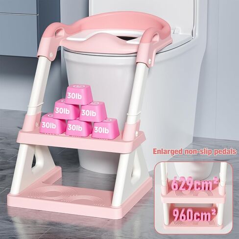 Potty Training Seat with Step Stool Ladder, Upgrade Triangular Stabilized Base 2-in-1 Toddler Toilet Seat with Splash Guard, Anti-Slip Pad, and Step Stool (Grey) in Saudi Arabia