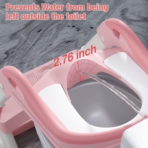 Potty Training Seat with Step Stool Ladder, Upgrade Triangular Stabilized Base 2-in-1 Toddler Toilet Seat with Splash Guard, Anti-Slip Pad, and Step Stool (Grey) in Saudi Arabia
