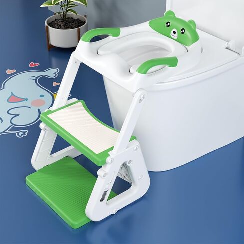 Potty Training Seat with Step Stool Ladder, Upgrade Triangular Stabilized Base 2-in-1 Toddler Toilet Seat with Splash Guard, Anti-Slip Pad, and Step Stool (Grey) in Saudi Arabia