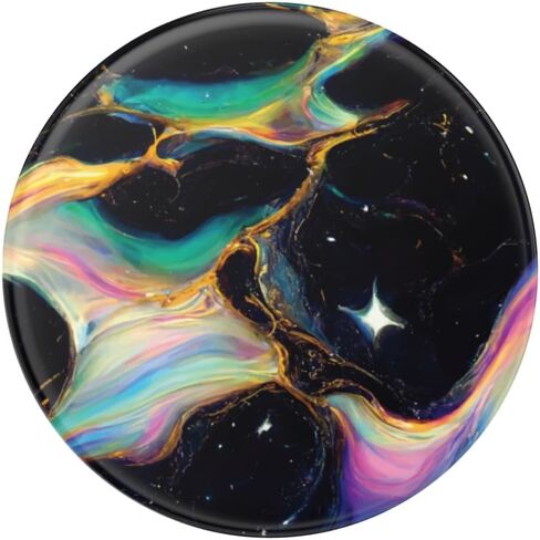 PopSockets Round Phone Grip Compatible with MagSafe, Adapter Ring for MagSafe Included, Phone Holder, Wireless Charging Compatible - Rainbow Glass in Saudi Arabia