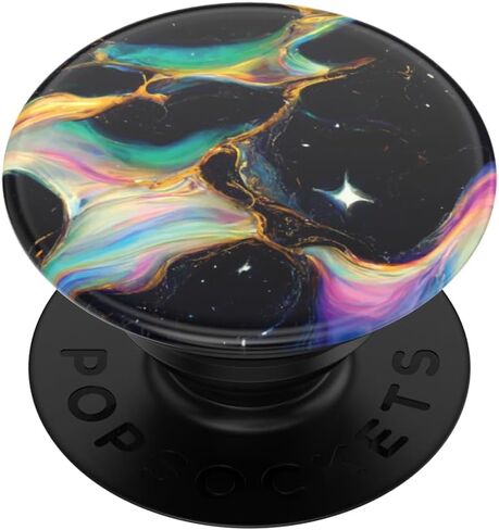 PopSockets Round Phone Grip Compatible with MagSafe, Adapter Ring for MagSafe Included, Phone Holder, Wireless Charging Compatible - Rainbow Glass in Saudi Arabia
