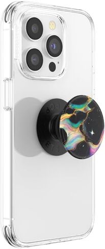 PopSockets Round Phone Grip Compatible with MagSafe, Adapter Ring for MagSafe Included, Phone Holder, Wireless Charging Compatible - Rainbow Glass in Saudi Arabia
