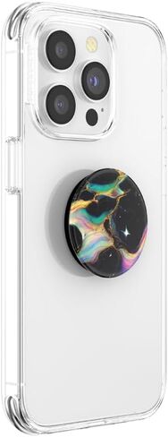 PopSockets Round Phone Grip Compatible with MagSafe, Adapter Ring for MagSafe Included, Phone Holder, Wireless Charging Compatible - Rainbow Glass in Saudi Arabia