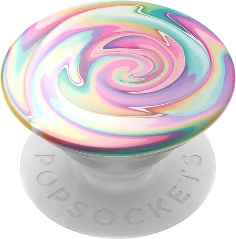 PopSockets Round Phone Grip Compatible with MagSafe, Adapter Ring for MagSafe Included, Phone Holder, Wireless Charging Compatible - Rainbow Glass in Saudi Arabia