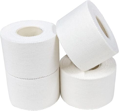 Athletic Tape Athletic & Medical Trainers & First Aid Tape for Injuries Wrist Ankle Finger Tape Easy to Tear & No Sticky Residue (White) (BK1.5in*10yd*4rolls) in Saudi Arabia