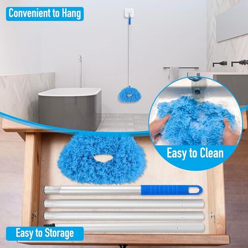Ceiling Fan Cleaner Duster High Ceiling Fan Cleaner Extended Fan Blade Cleaner Reusable Microfiber Ceiling Fan Blade Cleaner Adjusts 13 to 67 Inch for Cleaning Walls Cobweb Door Window Top （Blue） in Saudi Arabia