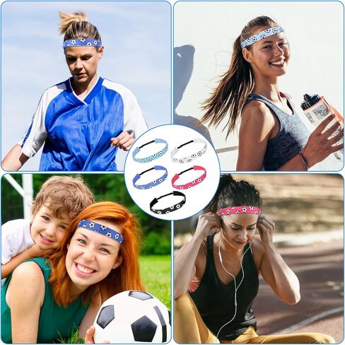 5 قطع من عصابات رأس كرة القدم للفتيات، عصابات رأس رياضية مضادة للانزلاق، إكسسوارات شعر كرة القدم للنساء، هدايا كرة قدم مرنة قابلة للتعديل، عصابات رأس لفريق كرة القدم لرياضات كرة السلة (ألوان مختلطة) in Saudi Arabia
