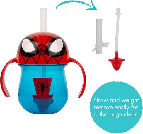 The First Years Disney Mickey Mouse Weighted Straw Cup - Spill Proof Toddler Straw Cups - Transition Sippy Cups - Toddler Feeding Supplies - 7 Oz - Ages 9 Months and Up in Saudi Arabia