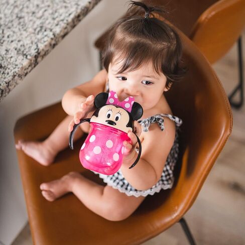 The First Years Disney Mickey Mouse Weighted Straw Cup - Spill Proof Toddler Straw Cups - Transition Sippy Cups - Toddler Feeding Supplies - 7 Oz - Ages 9 Months and Up in Saudi Arabia