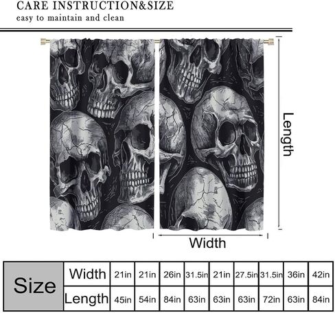 Gothic Curtains Red Bat Pattern Blackout Print Rod Pocket Window Drapes for Bedroom Living Room 55x63in in Saudi Arabia