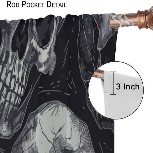 Gothic Curtains Red Bat Pattern Blackout Print Rod Pocket Window Drapes for Bedroom Living Room 55x63in in Saudi Arabia